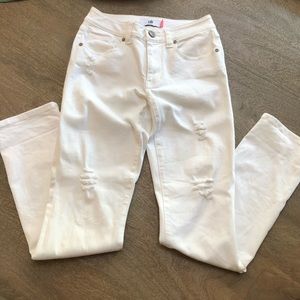 CABI High Slim White Denim Jeans  0